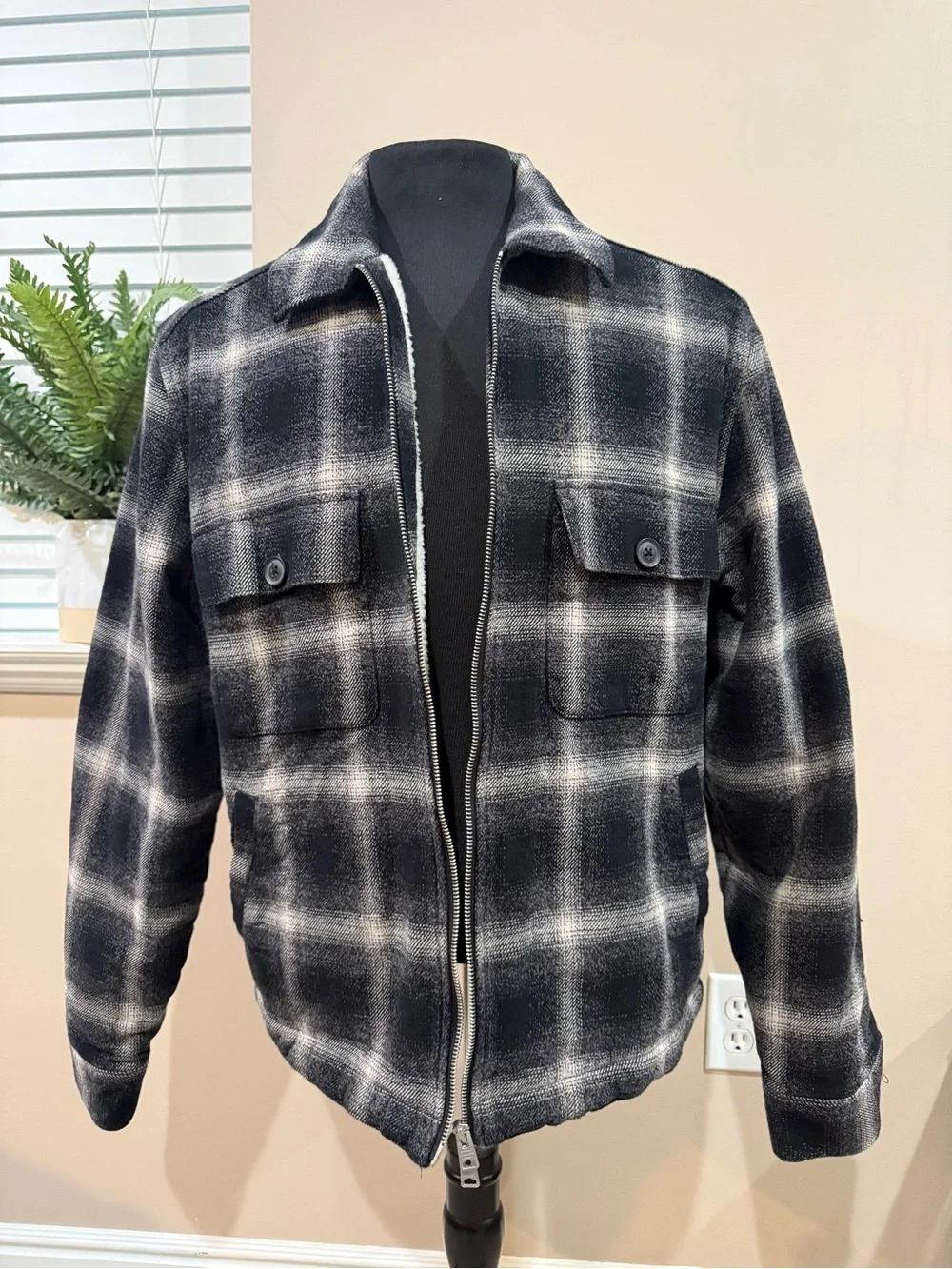 Allsaints Bayo Sherpa Jacket - Size X-Large
